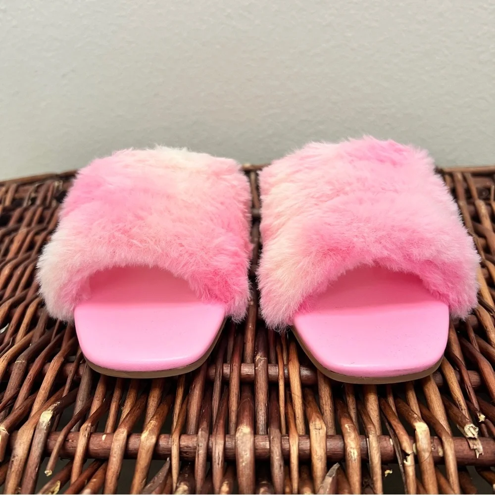 $60 NIB Yosi Samra Kids Fur Slippers Sandals Shoes Miss Nora Sz 12C 13C 1Y 2Y